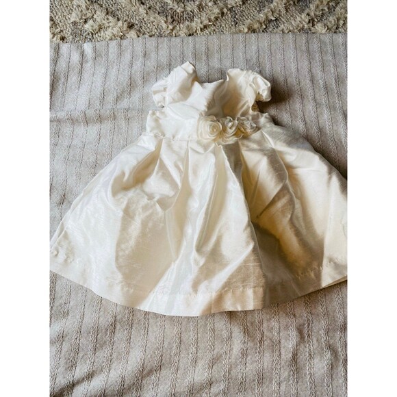 Carters off white formal dress baby girl 6 months christening satin sheen - Picture 1 of 9